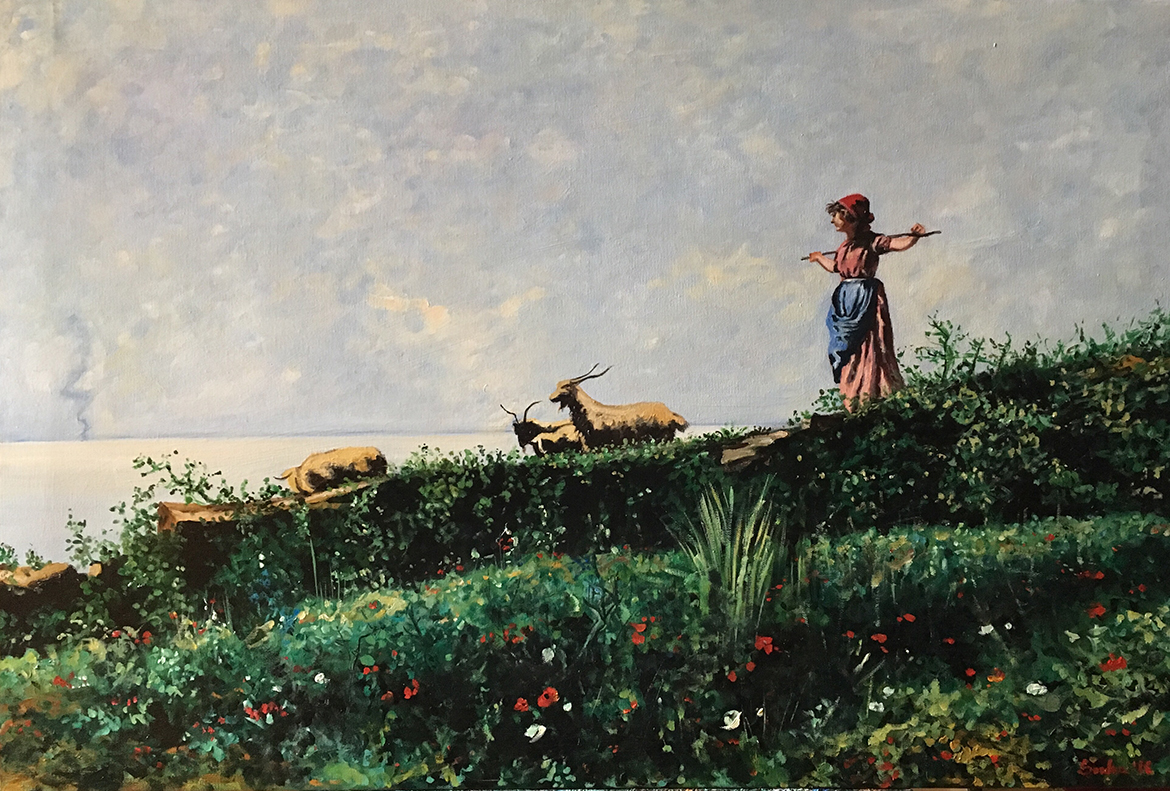 Ragazza al pascolo